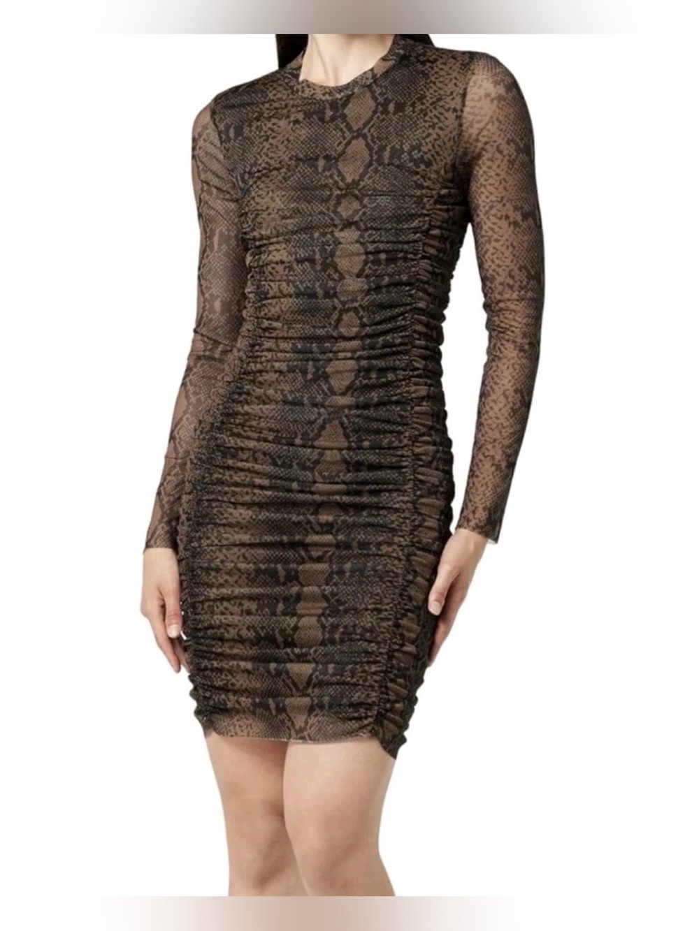 The Drop Brown & Black Snake Print Adrianna Mini Dress Women's XXL
